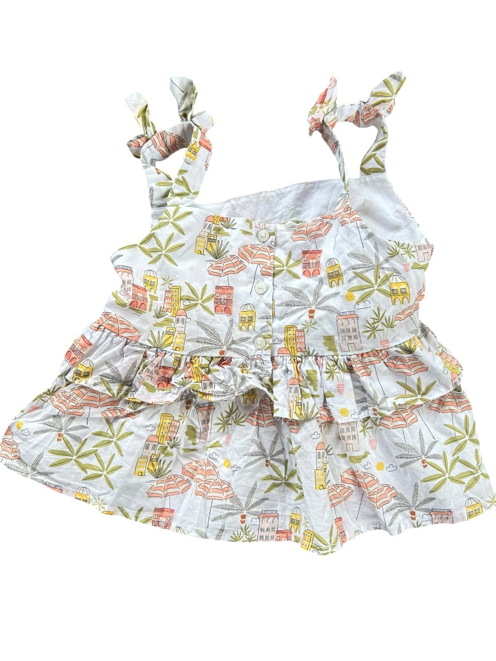 Janie & Jack Girls 10 2 pc pant outfit Beach Vacation Destination Summer Lined - Picture 2 of 9